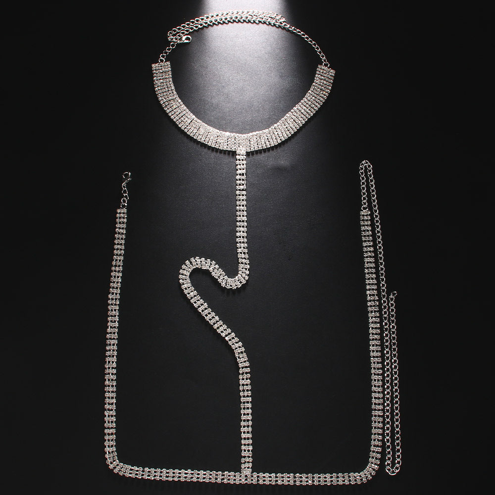 Men’s Crystal Body Chain – Multi-Row Statement Necklace