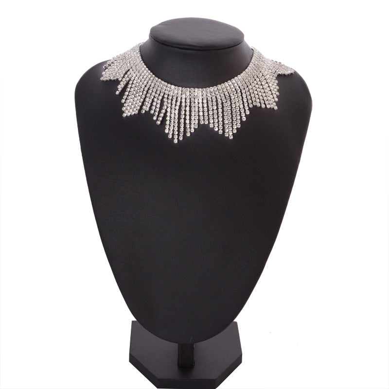Tassel Diamond Necklace – Alloy Statement Necklace for Women