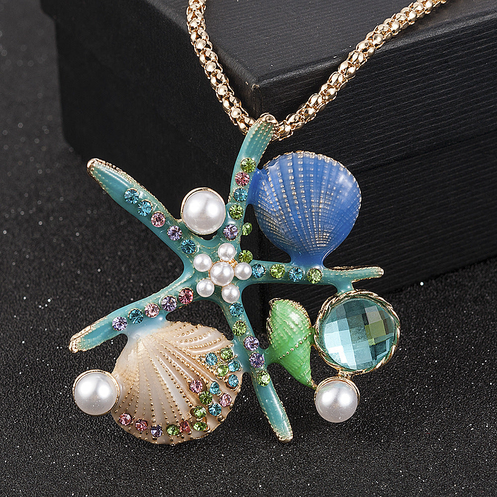 Starfish Pendant Necklace – Elegant Ocean-Inspired Chain for Women