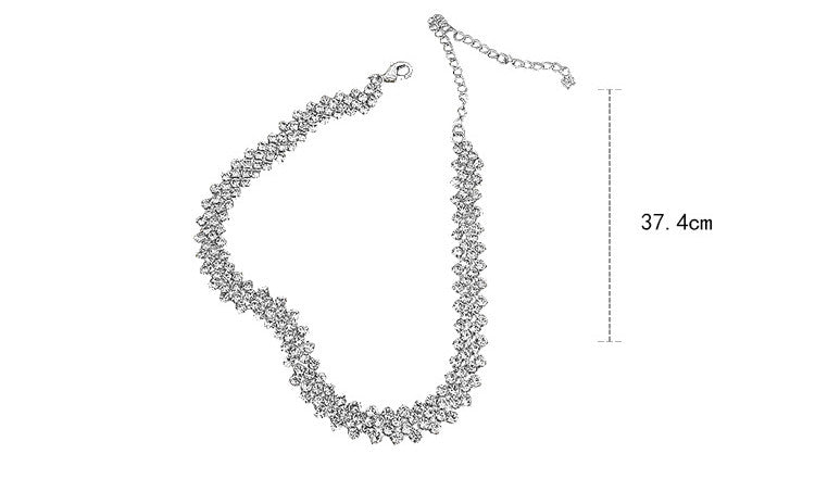 Full Rhinestone Clavicle Necklace – Sparkle Fashion Chain for Women