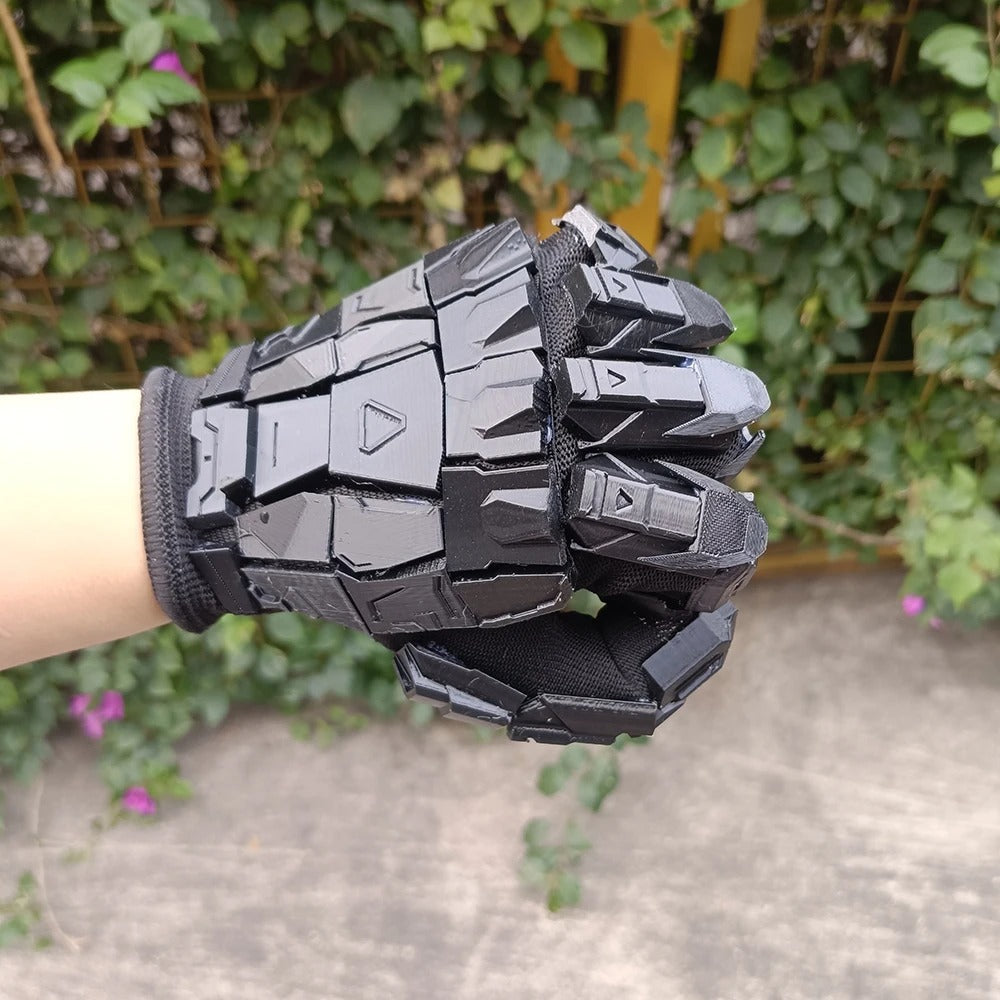 3D Printed Punk Mechanical Hand Armor Gloves – Gothic Techwear Cosplay Exoskeleton (Unisex)