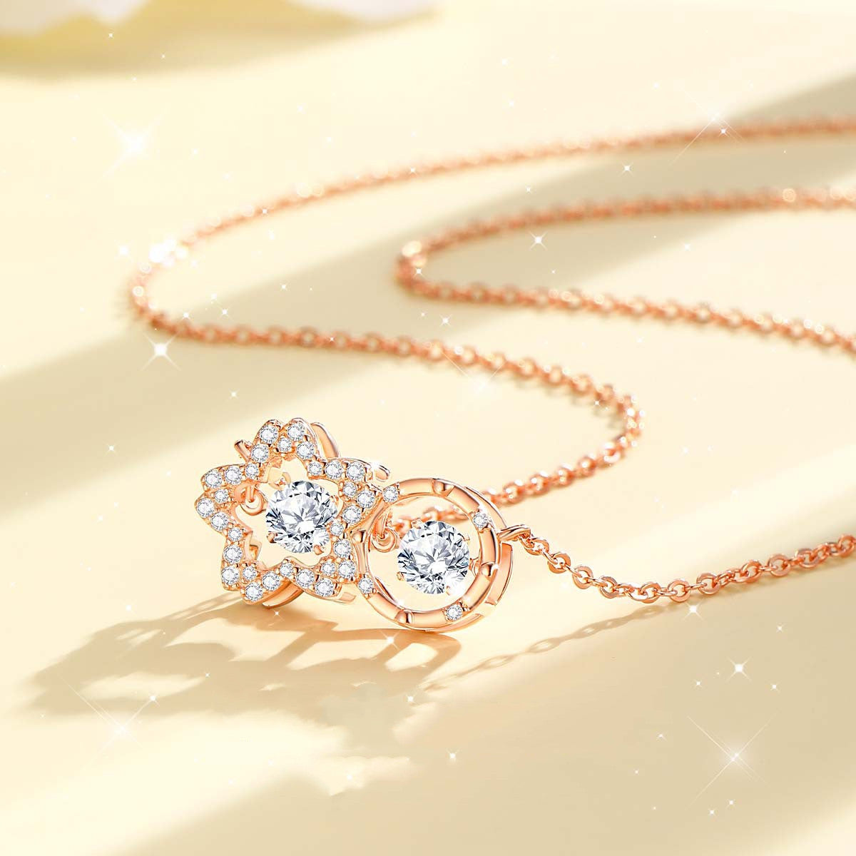 Zircon Statement Necklace – Elegant Pendant Chain for Women