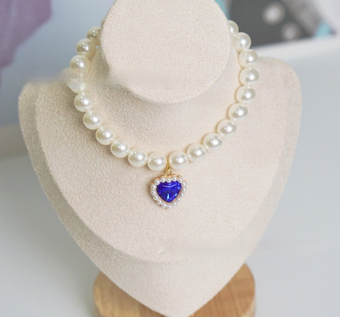Pearl Love Gem Necklace – Elegant Choker Collar Chain