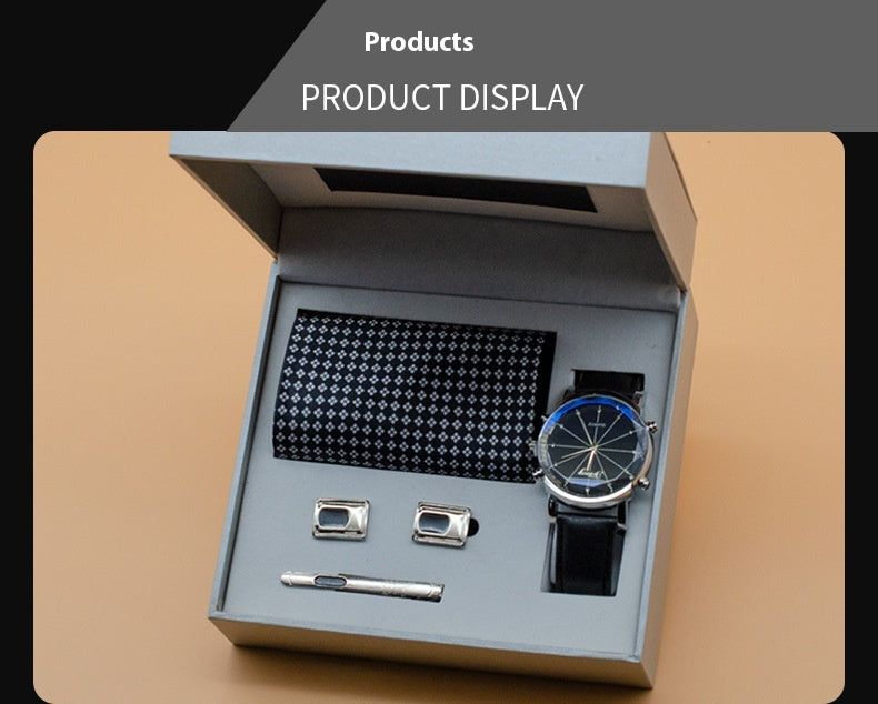 Men’s Luxury Gift Set – Watch, Tie, Cufflinks & Pen Business Gift Box