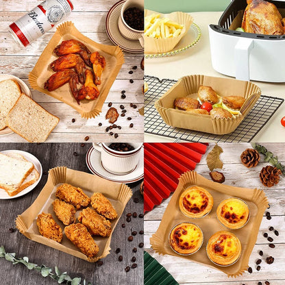 9 Inch Premium Air Fryer Liners – 100PCS Disposable Non-Stick Easy Clean Baking Paper