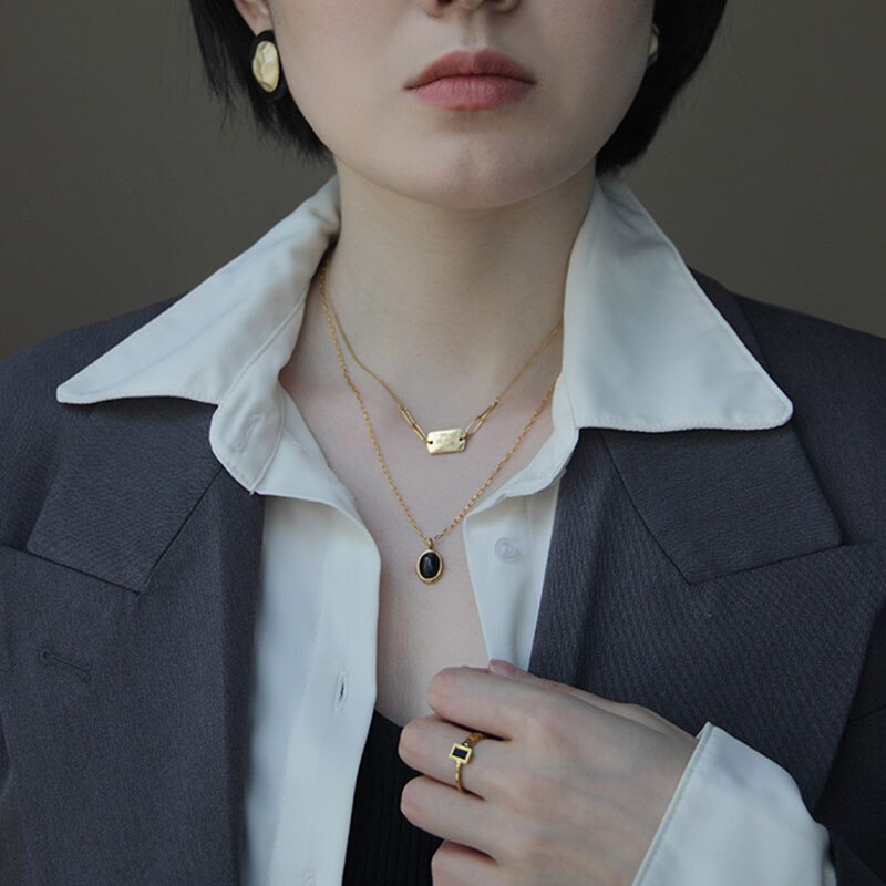 Titanium Steel Clavicle Necklace – Minimal Fine Chain for Women