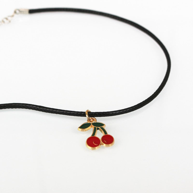 Cherry Pendant Necklace – Elegant Fruit-Inspired Chain for Women