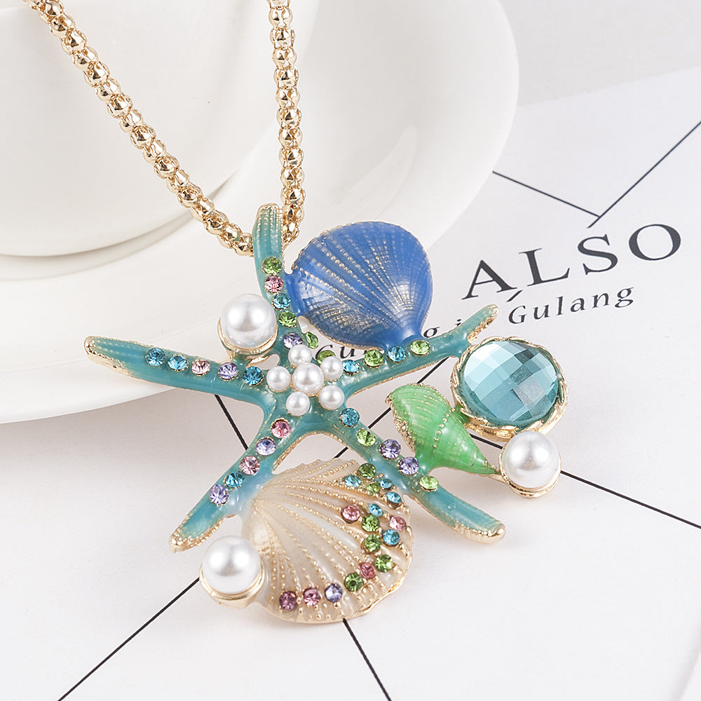 Starfish Pendant Necklace – Elegant Ocean-Inspired Chain for Women