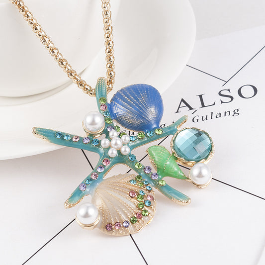Starfish Pendant Necklace – Elegant Ocean-Inspired Chain for Women