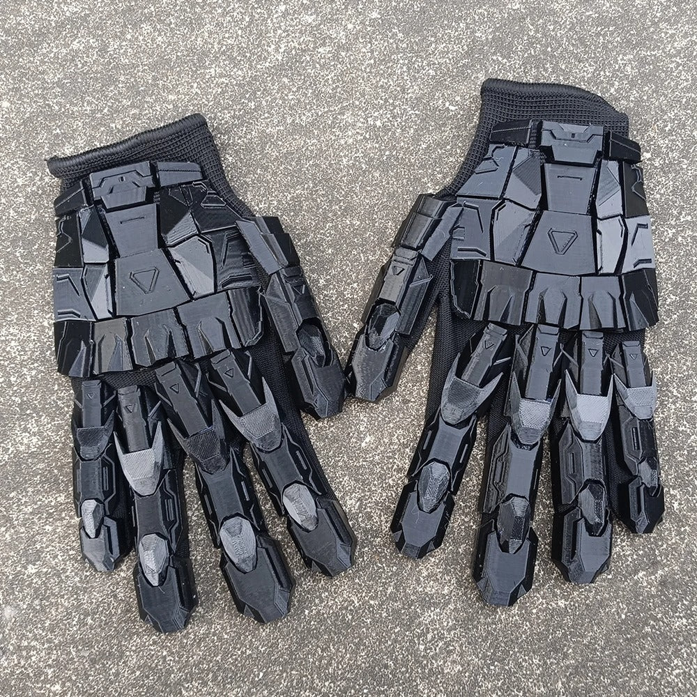 3D Printed Punk Mechanical Hand Armor Gloves – Gothic Techwear Cosplay Exoskeleton (Unisex)