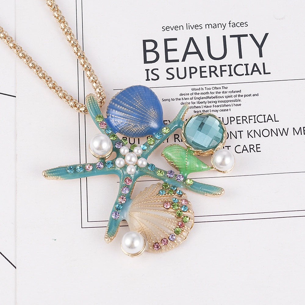 Starfish Pendant Necklace – Elegant Ocean-Inspired Chain for Women
