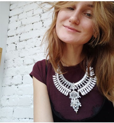 Crystal Short Necklace – Alloy Sparkle Chain for Women