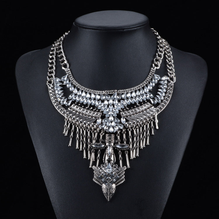 Crystal Short Necklace – Alloy Sparkle Chain for Women