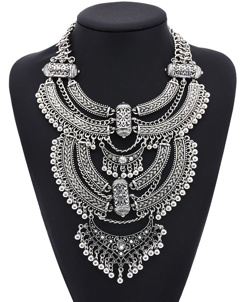 Crystal Short Necklace – Alloy Sparkle Chain for Women