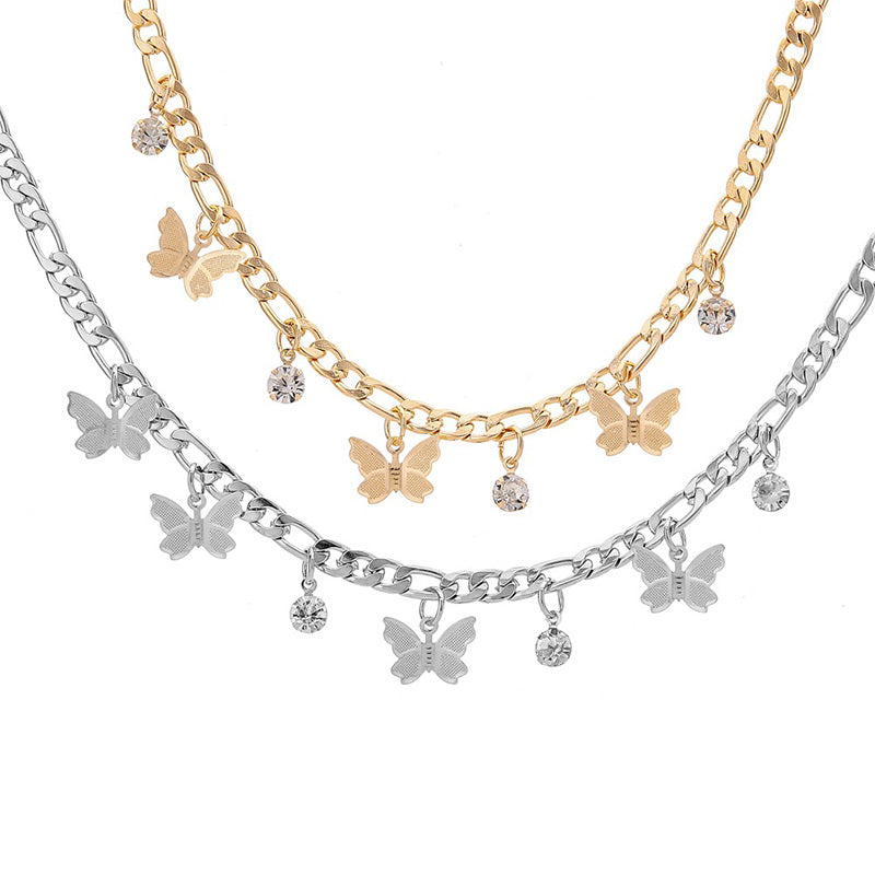 Butterfly Clavicle Necklace – Elegant Metal Chain for Women