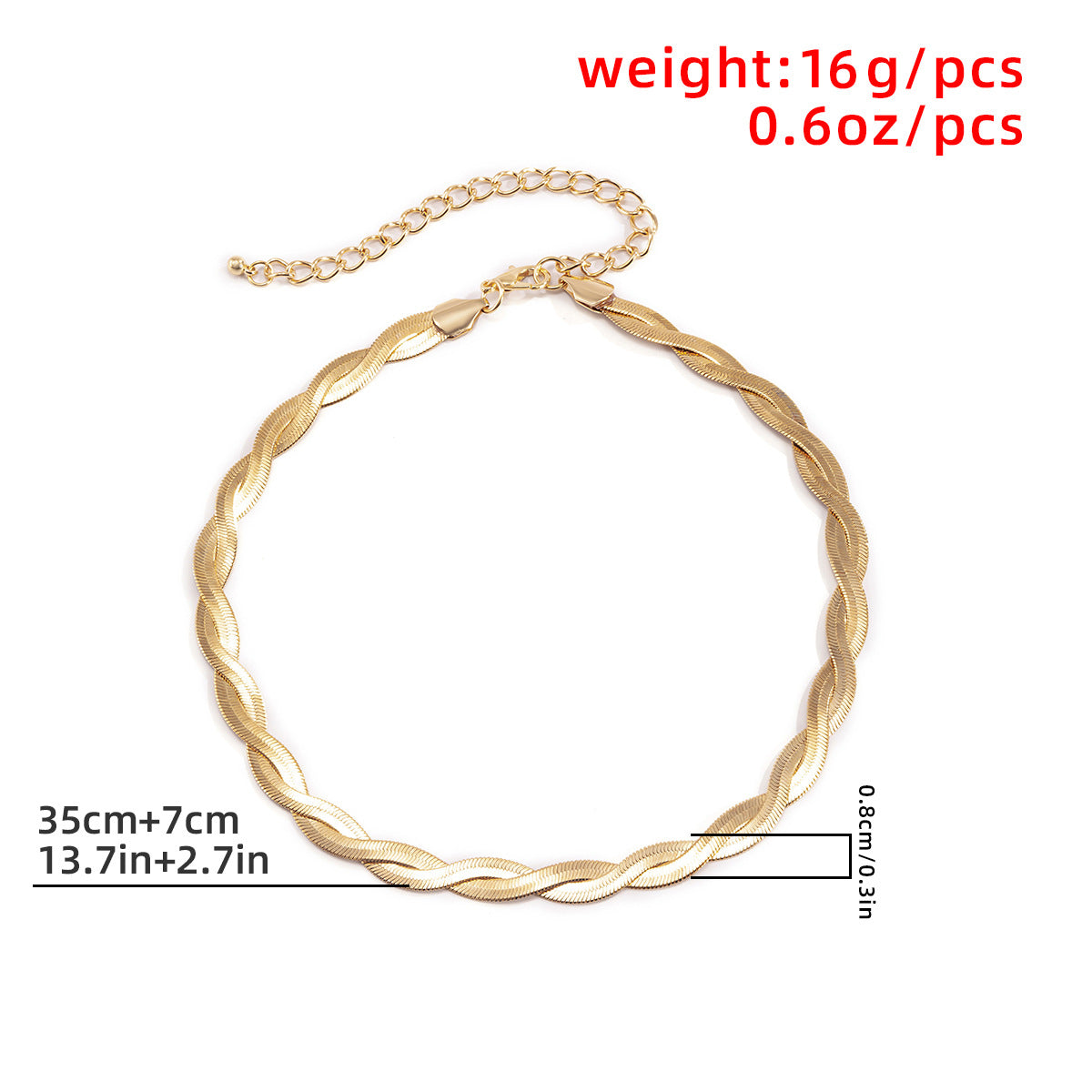 Snake Bone Necklace – Minimal Woven Metal Chain for Women
