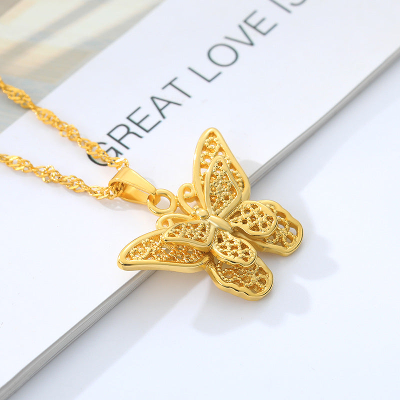 Butterfly Necklace – Elegant Water Wave Chain for Women