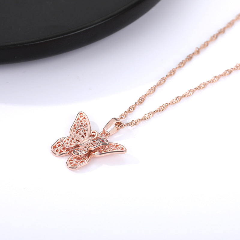 Butterfly Necklace – Elegant Water Wave Chain for Women