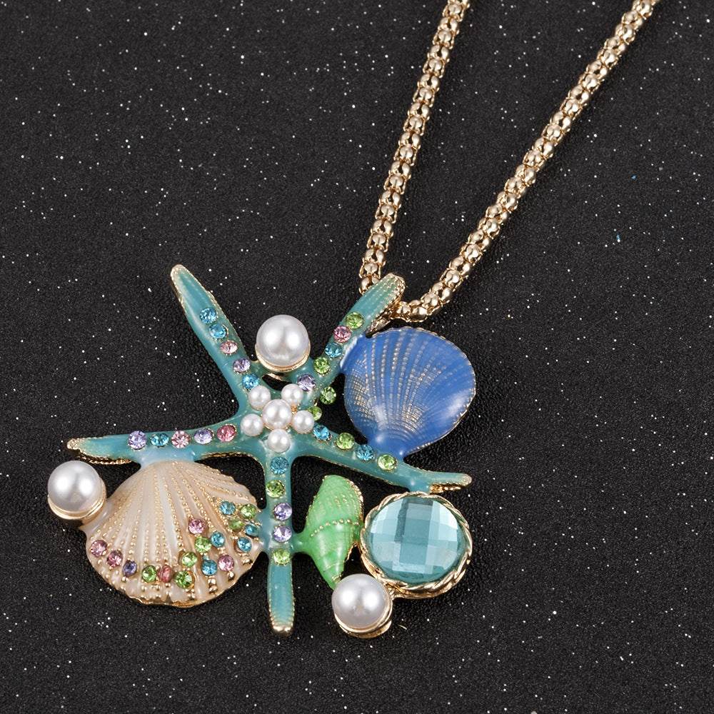 Starfish Pendant Necklace – Elegant Ocean-Inspired Chain for Women