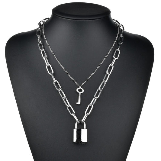 Padlock & Key Pendant Necklace – Romantic Lock Necklace for Couples