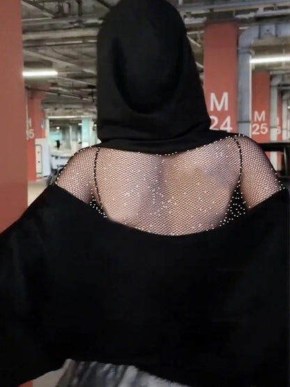 Open Back Lace-Up Oversized Hoodie – Y2K Street Style Long Sleeve Top