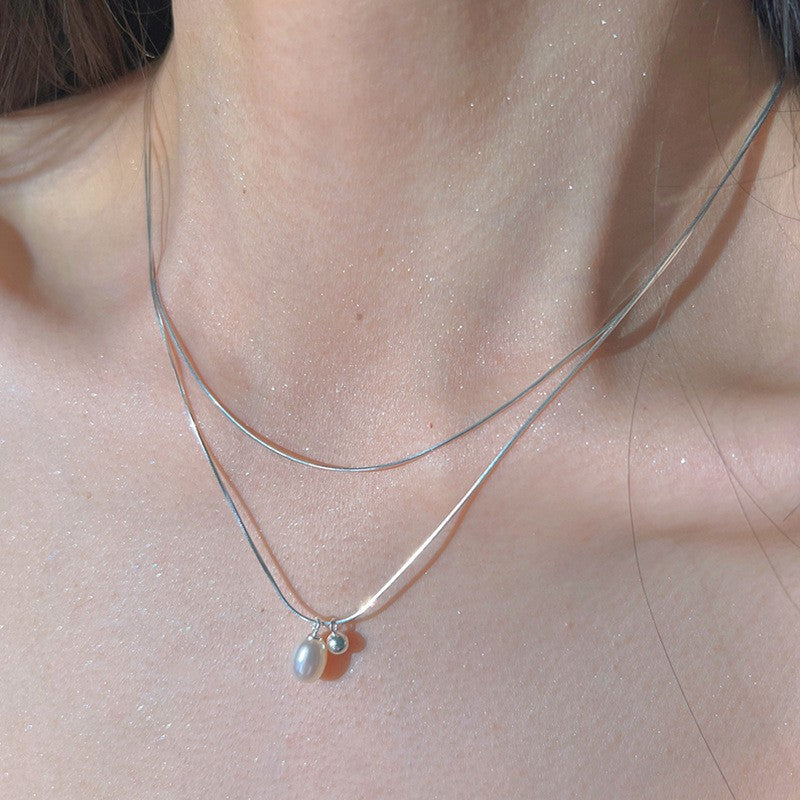 Pearl Love Clavicle Necklace – Elegant Chain for Women