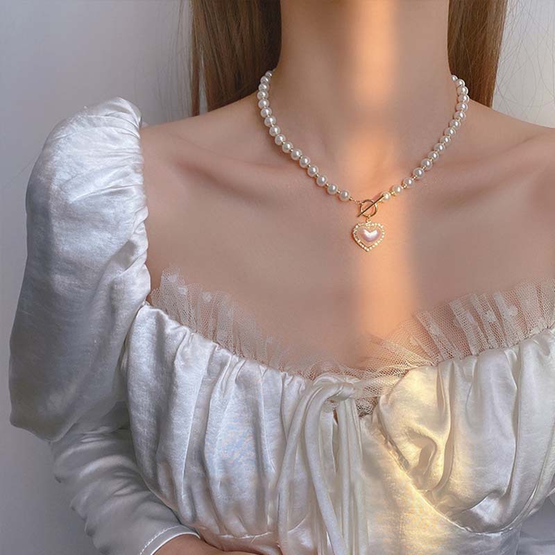 Pearl Love Necklace – Elegant Fairy-Inspired Pendant for Women