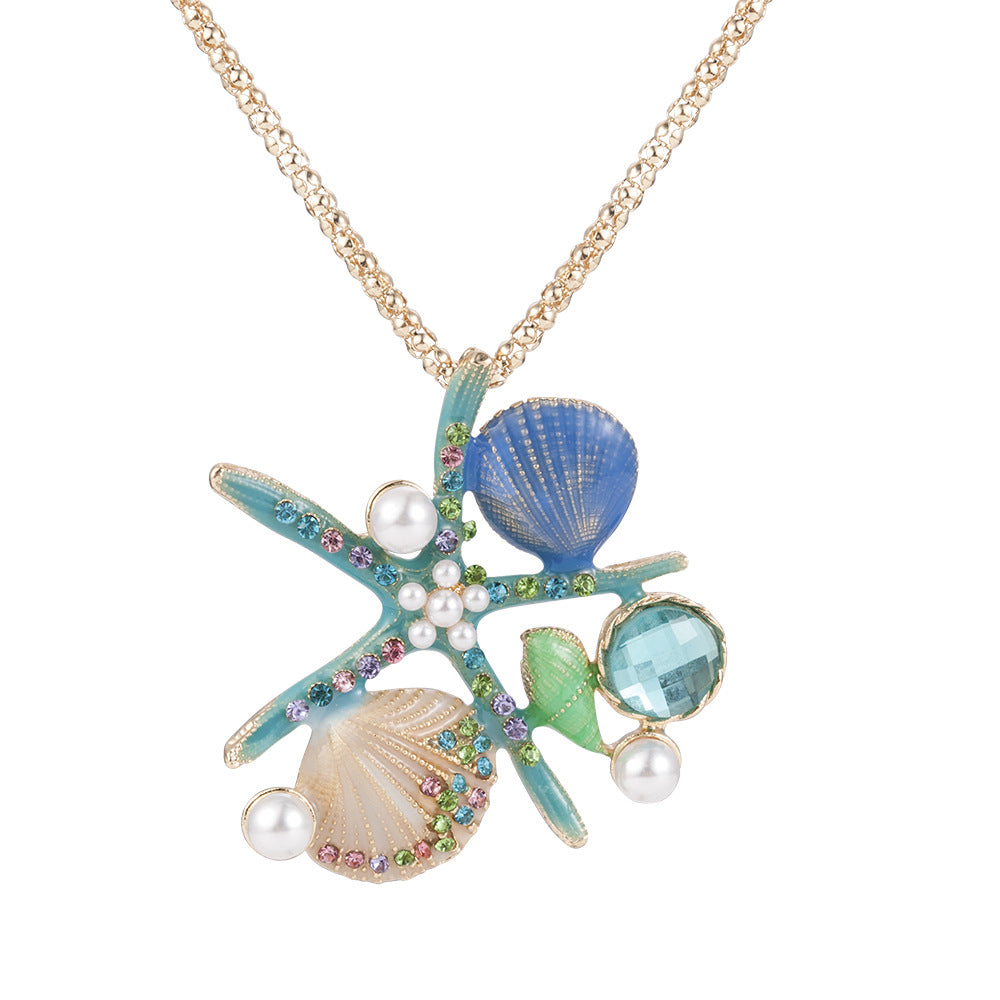 Starfish Pendant Necklace – Elegant Ocean-Inspired Chain for Women
