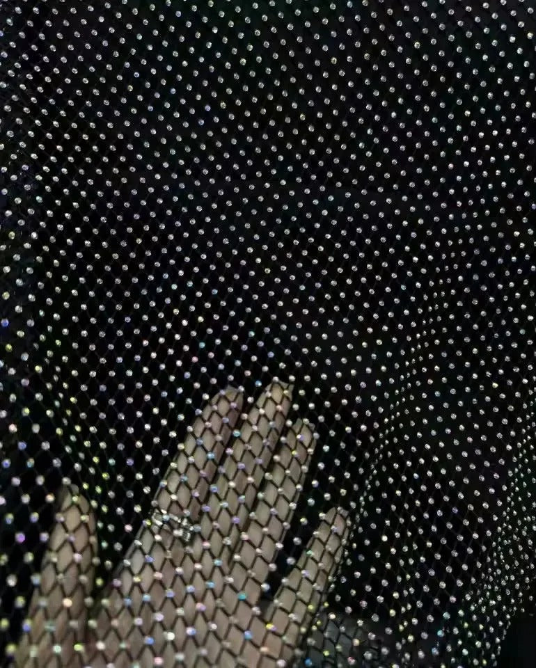 Open-Back Trending Rhinestone Y2K Oversized Hoodie – Street Style Mesh Long Sleeve Sweatshirt