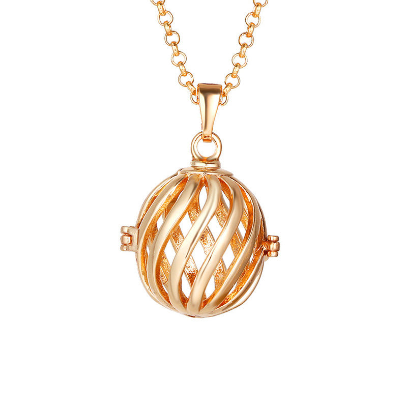 Aromatherapy Zircon Cage Necklace - Essential Oil Diffuser Pendant