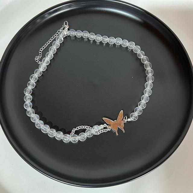 Vintage Pearl Butterfly Necklace – Love Pendant Chain for Women