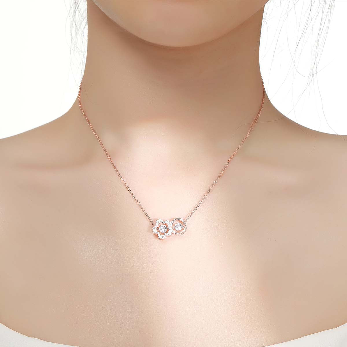 Zircon Statement Necklace – Elegant Pendant Chain for Women