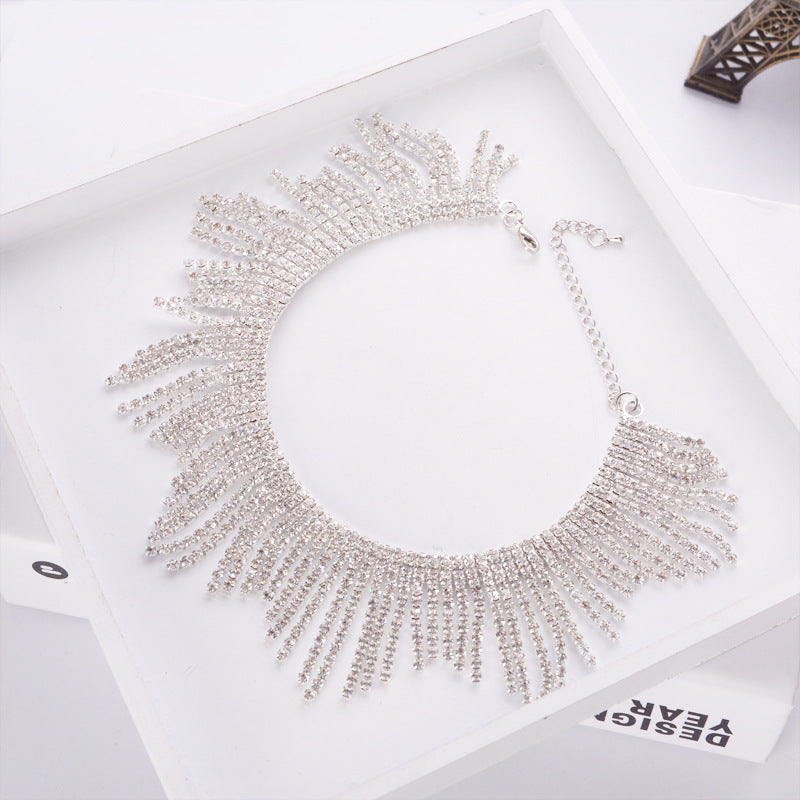 Tassel Diamond Necklace – Alloy Statement Necklace for Women