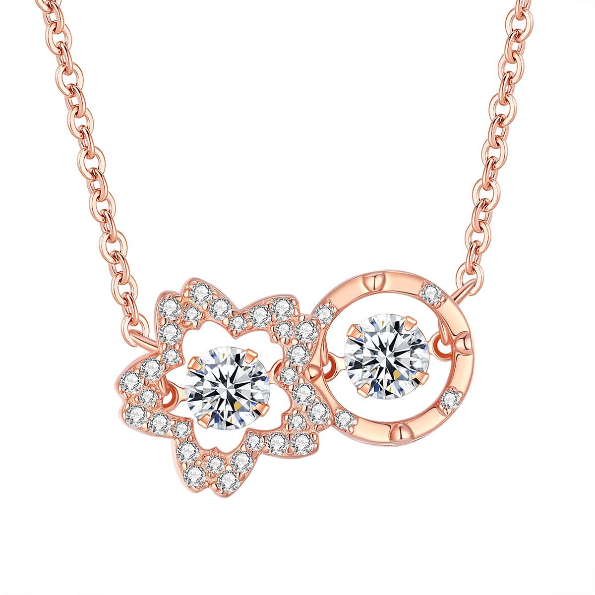 Zircon Statement Necklace – Elegant Pendant Chain for Women