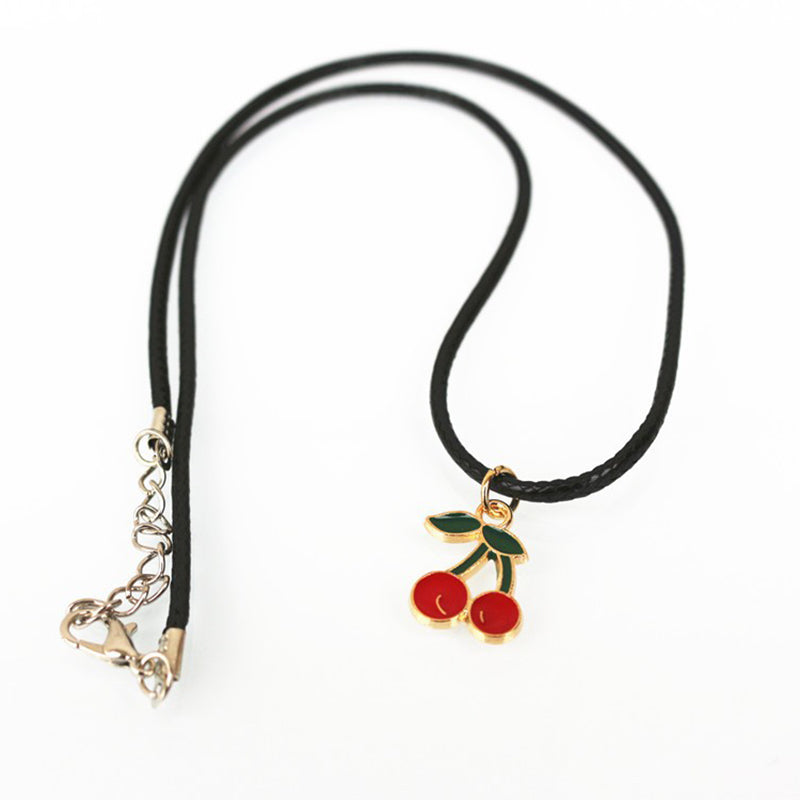 Cherry Pendant Necklace – Elegant Fruit-Inspired Chain for Women