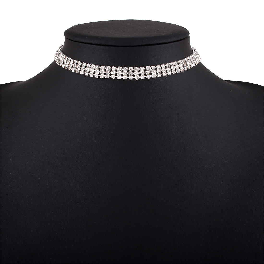 Full Rhinestone Necklace – Trendy Alloy Sparkle Chain for Women