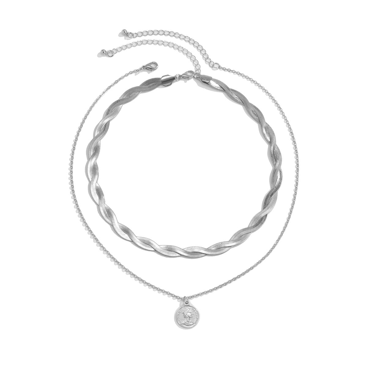 Snake Bone Necklace – Minimal Woven Metal Chain for Women