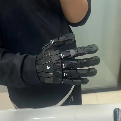 3D Printed Punk Mechanical Hand Armor Gloves – Gothic Techwear Cosplay Exoskeleton (Unisex)