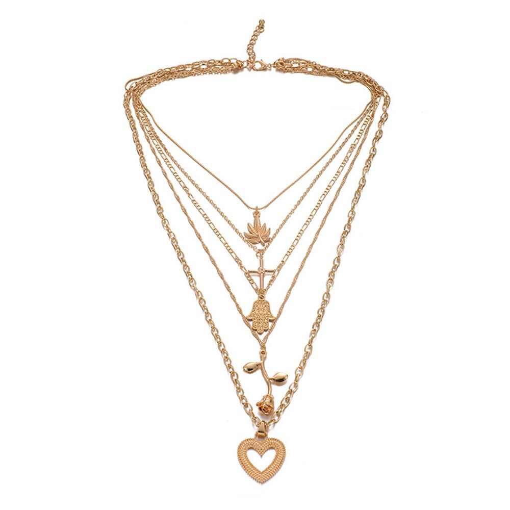 Vintage Alloy Pendant Necklace – Elegant Retro Chain for Women