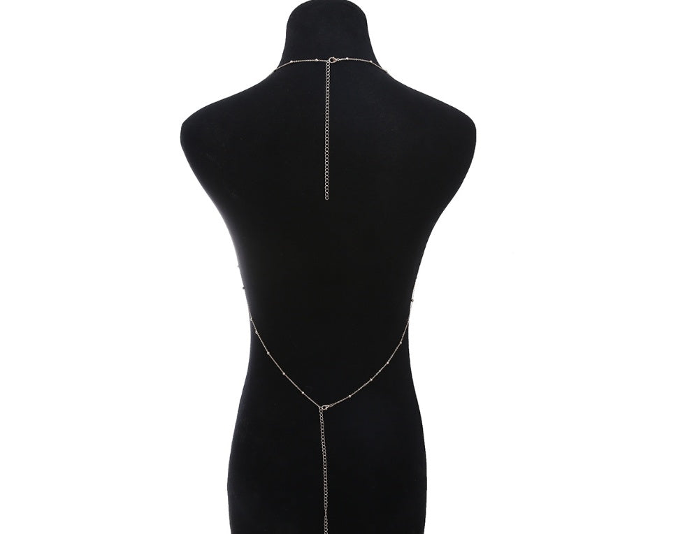 Tassel Body Chain Necklace – Crystal Chest Chain for Women