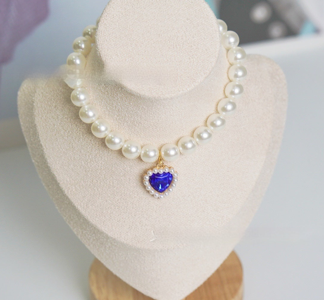 Pearl Love Gem Necklace – Elegant Choker Collar Chain