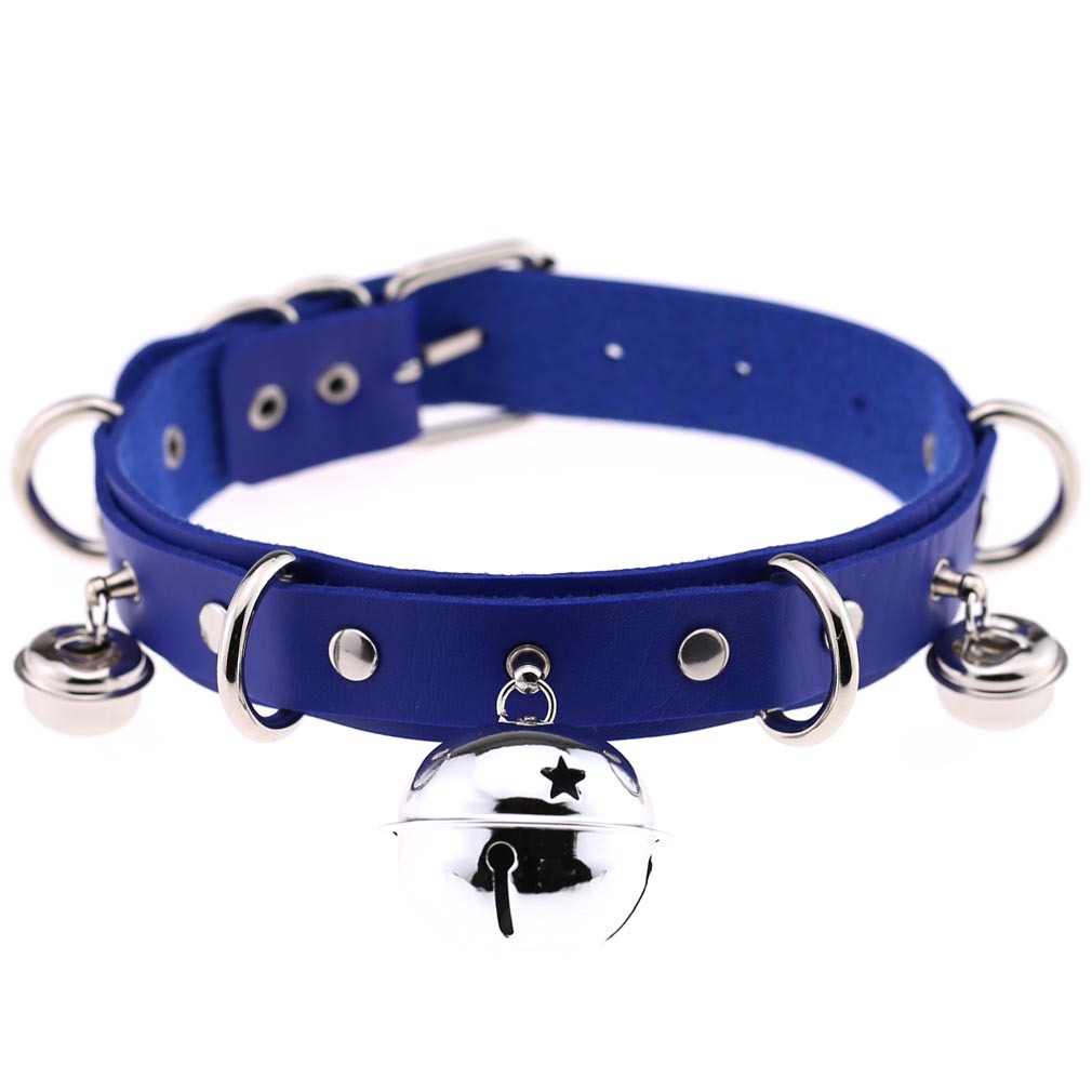 Gothic Punk Leather Choker with Bells – Harajuku Style Collar Necklace