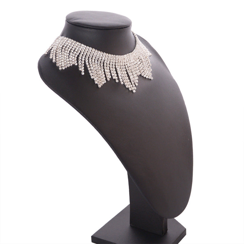 Tassel Diamond Necklace – Alloy Statement Necklace for Women