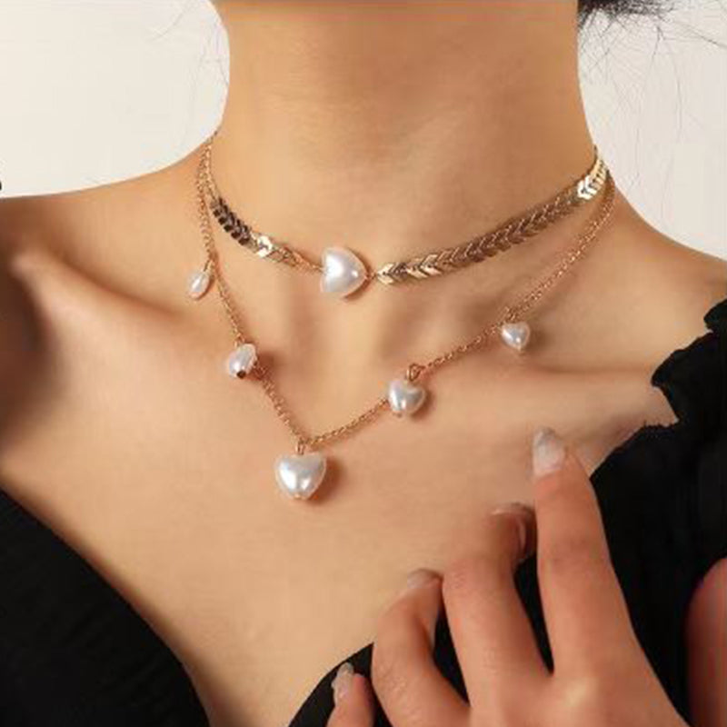 Pearl Love Multi-Layer Necklace - Elegant Layered Chain for Women