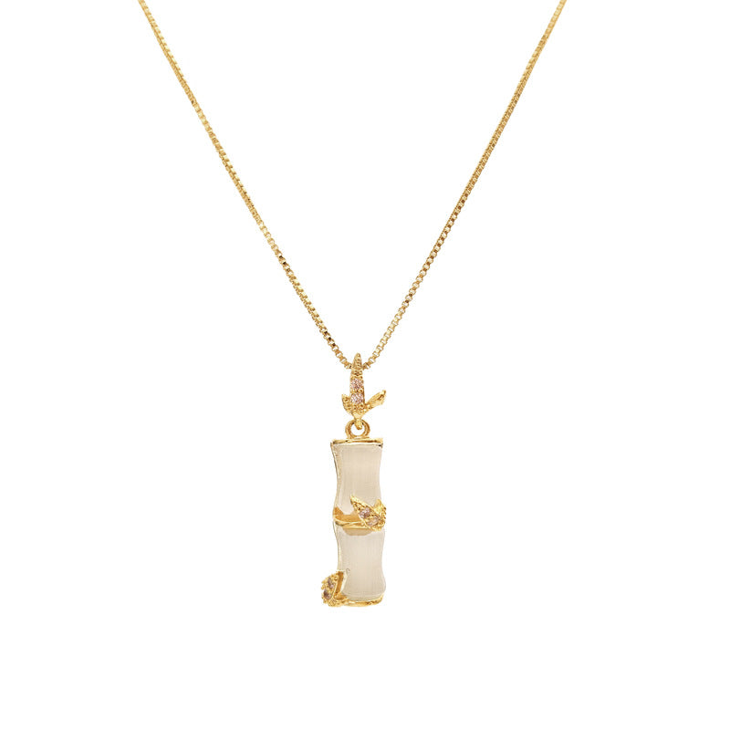 Bamboo Pendant Necklace – Elegant Nature-Inspired Chain for Women