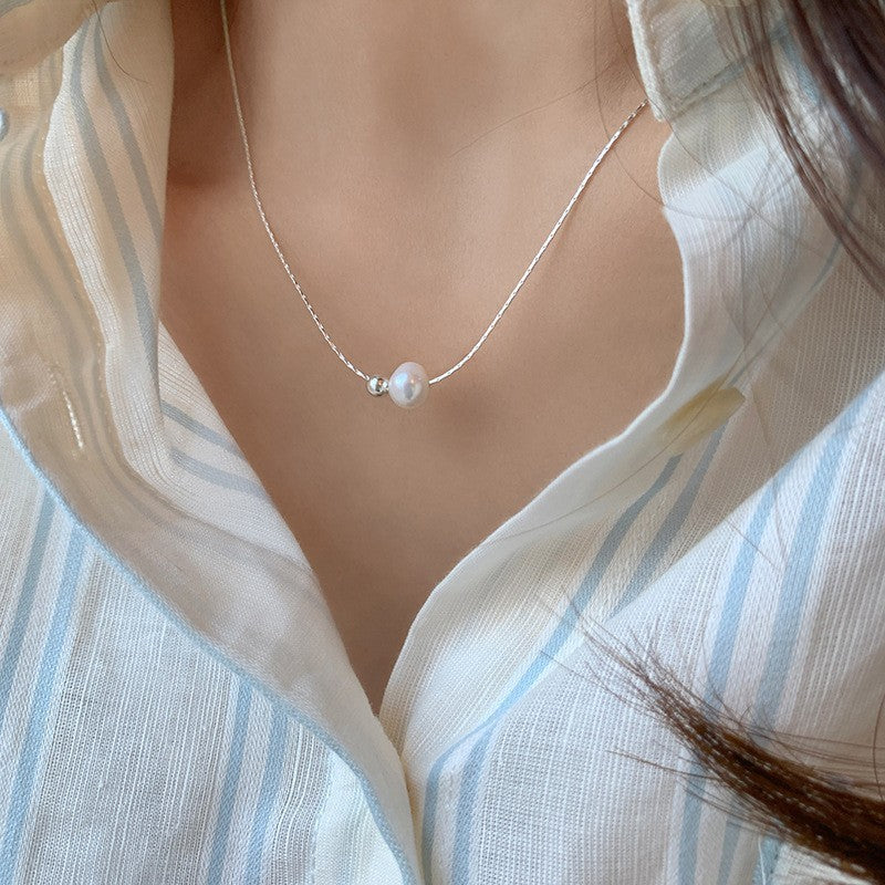 Pearl Love Clavicle Necklace – Elegant Chain for Women