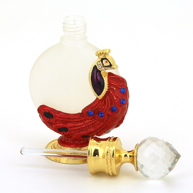 Heart-Shaped Decorative Middle Eastern Style Perfume Empty Bottle – Ornamental Stone Design