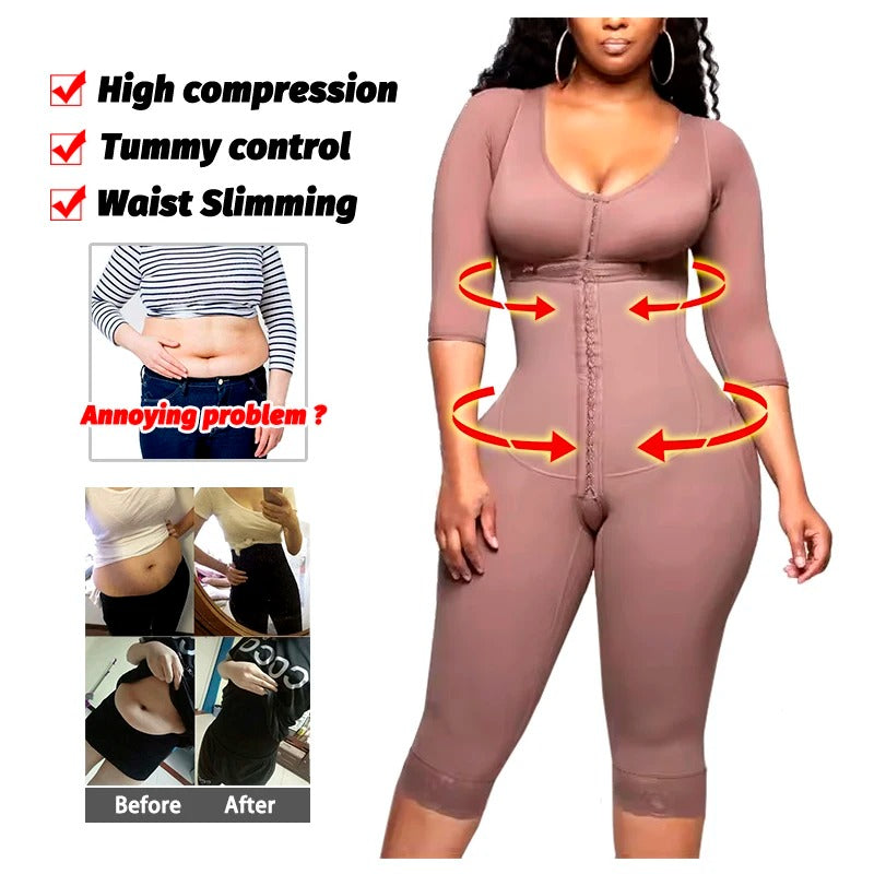 Postpartum Full Body Shapewear Faja – Tummy Control Compression Girdle for Waist Sculpting & Recovery