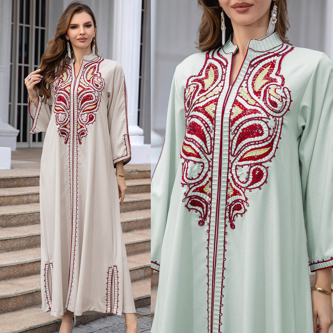 Middle East Embroidery Dress – Elegant Embroidered Modest Wear