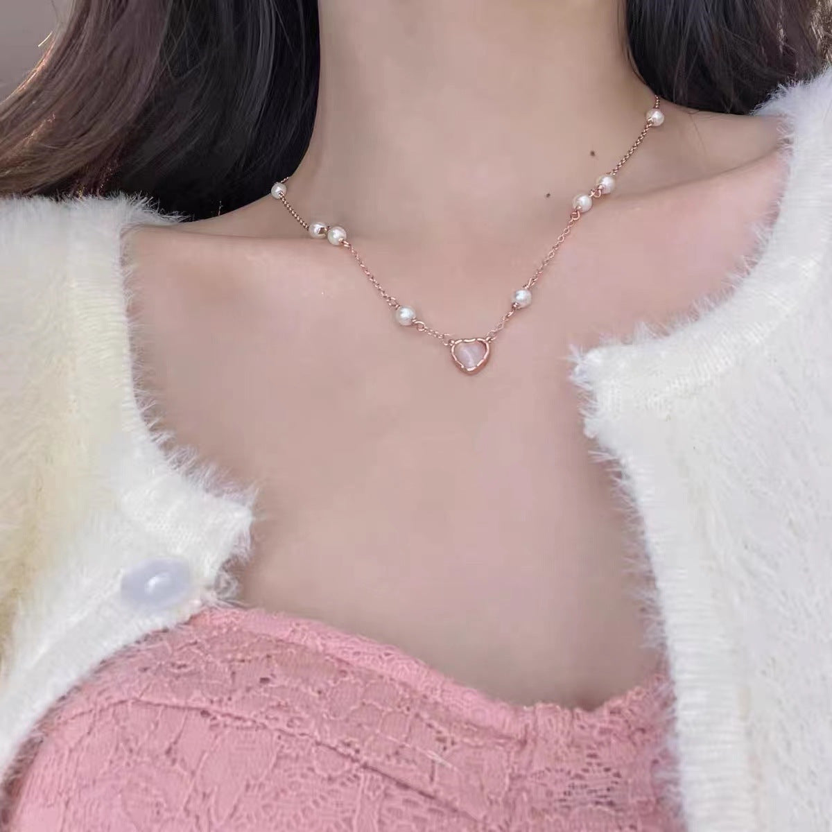 Love Opal Pearl Necklace – Elegant Pendant Necklace for Women